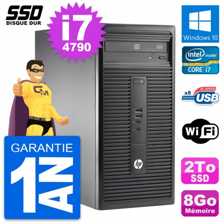 PC Tour HP 280 G1 MT Intel Core i7-4790 RAM 8Go SSD 2To Windows 10 Wifi
