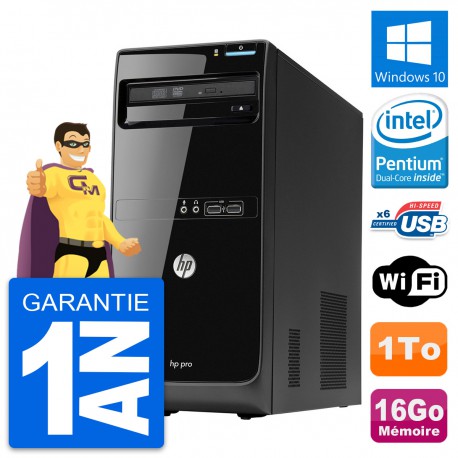 PC Tour HP Pro 3500 MT Intel Pentium G2020 RAM 16Go Disque 1To Windows 10 Wifi