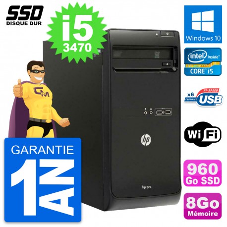 PC Tour HP Pro 3500 MT Intel Core i5-3470 RAM 8Go SSD 960Go Windows 10 Wifi