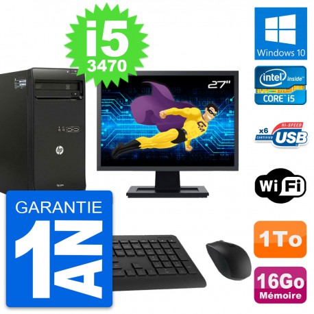 PC Tour HP Pro 3500 Ecran 27" Intel i5-3470 RAM 16Go Disque 1To Windows 10 Wifi