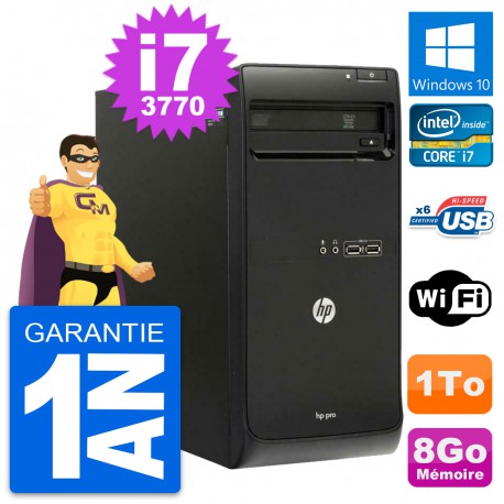 PC Tour HP Pro 3500 MT Intel Core i7-3770 RAM 8Go Disque Dur 1To Windows 10 Wifi