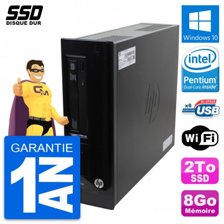PC HP Pro 3300 SFF Intel Pentium G630 RAM 8Go SSD 2To Windows 10 Wifi