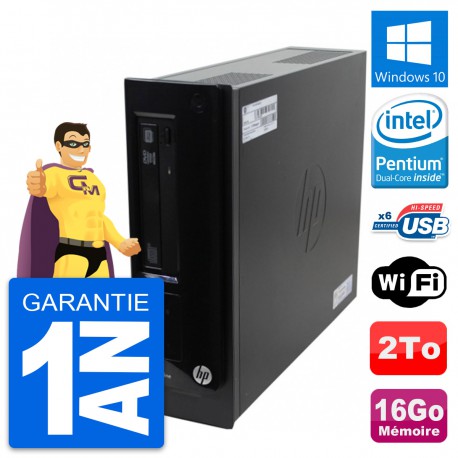 PC HP Pro 3300 SFF Intel Pentium G630 RAM 16Go Disque Dur 2To Windows 10 Wifi