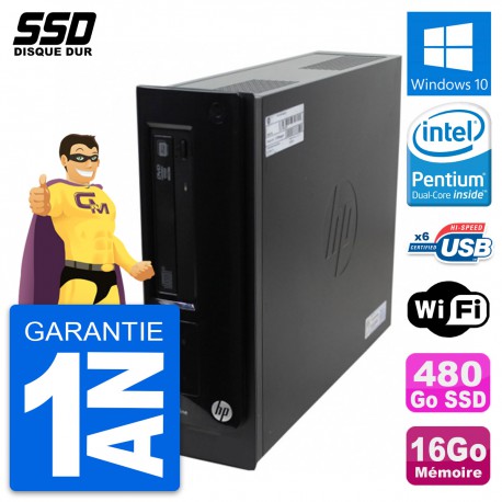 PC HP Pro 3300 SFF Intel Pentium G630 RAM 16Go SSD 480Go Windows 10 Wifi