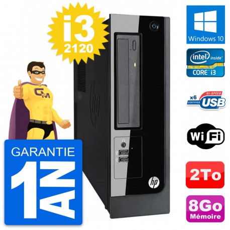 PC HP Pro 3300 SFF Intel Core i3-2120 RAM 8Go Disque Dur 2To Windows 10 Wifi