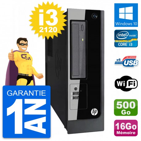 PC HP Pro 3300 SFF Intel Core i3-2120 RAM 16Go Disque Dur 500Go Windows 10 Wifi