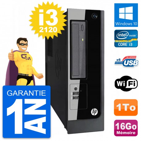 PC HP Pro 3300 SFF Intel Core i3-2120 RAM 16Go Disque Dur 1To Windows 10 Wifi