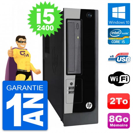 PC HP Pro 3300 SFF Intel Core i5-2400 RAM 8Go Disque Dur 2To Windows 10 Wifi