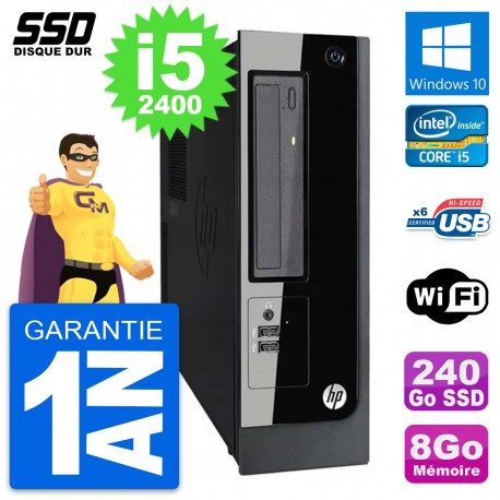 PC HP Pro 3300 SFF Intel Core i5-2400 RAM 8Go SSD 240Go Windows 10 Wifi