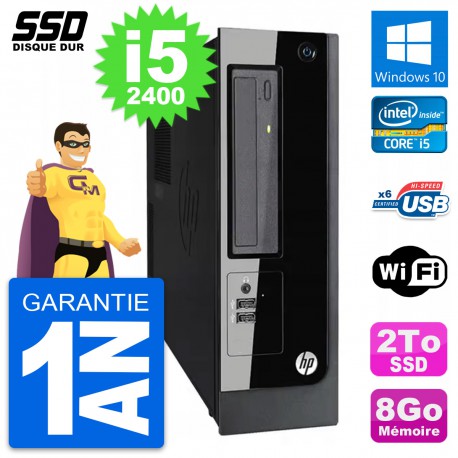 PC HP Pro 3300 SFF Intel Core i5-2400 RAM 8Go SSD 2To Windows 10 Wifi