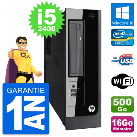 PC HP Pro 3300 SFF Intel Core i5-2400 RAM 16Go Disque Dur 500Go Windows 10 Wifi
