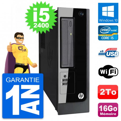 PC HP Pro 3300 SFF Intel Core i5-2400 RAM 16Go Disque Dur 2To Windows 10 Wifi