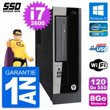 PC HP Pro 3300 SFF Intel Core i7-2600 RAM 8Go SSD 120Go Windows 10 Wifi