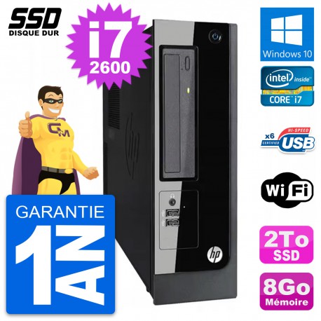 PC HP Pro 3300 SFF Intel Core i7-2600 RAM 8Go SSD 2To Windows 10 Wifi