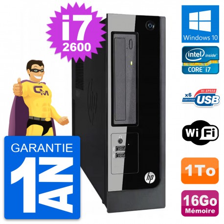 PC HP Pro 3300 SFF Intel Core i7-2600 RAM 16Go Disque Dur 1To Windows 10 Wifi