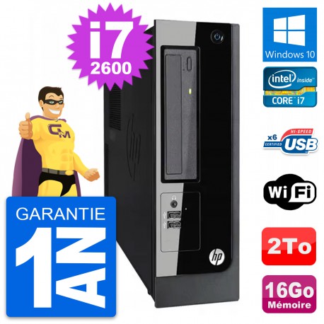 PC HP Pro 3300 SFF Intel Core i7-2600 RAM 16Go Disque Dur 2To Windows 10 Wifi