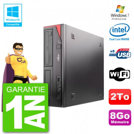 PC Fujitsu Esprimo E520 DT G3220 RAM 8Go Disque 2To Graveur DVD Wifi W7