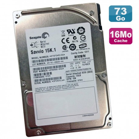 Disque Dur 73Go 2.5" SAS Seagate Savvio 15K.1 ST973451SS 9MB066-041 0NP657 SM03