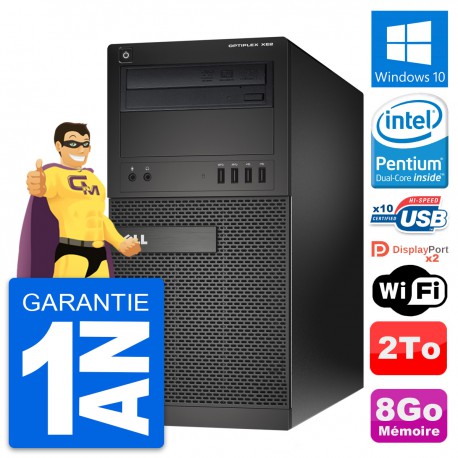 PC Tour Dell OptiPlex XE2 MT Intel G3220 RAM 8Go Disque Dur 2To Windows 10 Wifi