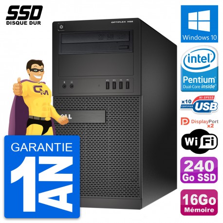 PC Tour Dell OptiPlex XE2 Intel Pentium G3220 RAM 16Go SSD 240Go Windows 10 Wifi