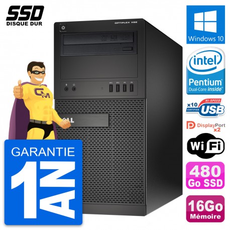 PC Tour Dell OptiPlex XE2 Intel Pentium G3220 RAM 16Go SSD 480Go Windows 10 Wifi
