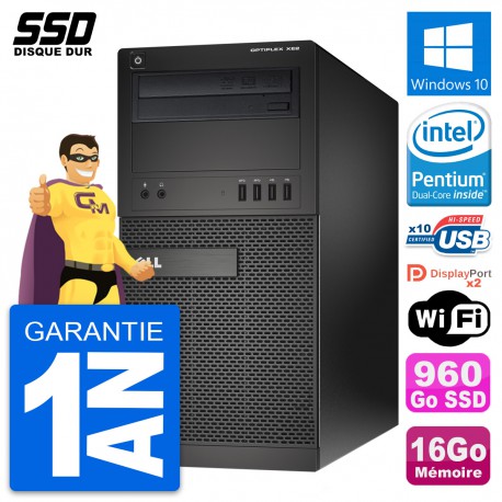 PC Tour Dell OptiPlex XE2 Intel Pentium G3220 RAM 16Go SSD 960Go Windows 10 Wifi