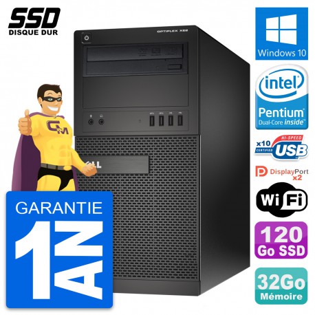 PC Tour Dell OptiPlex XE2 Intel Pentium G3220 RAM 32Go SSD 120Go Windows 10 Wifi