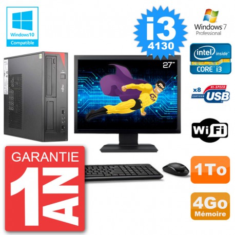 PC Fujitsu Esprimo E520 Ecran 27" i3-4130 RAM 4Go Disque 1To Graveur DVD Wifi W7