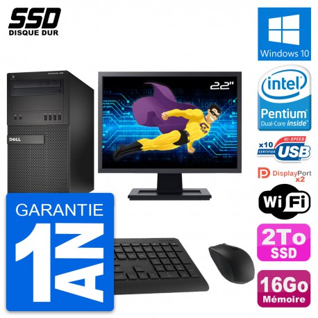 PC Tour Dell XE2 Ecran 22" Intel Pentium G3220 RAM 16Go SSD 2To Windows 10 Wifi