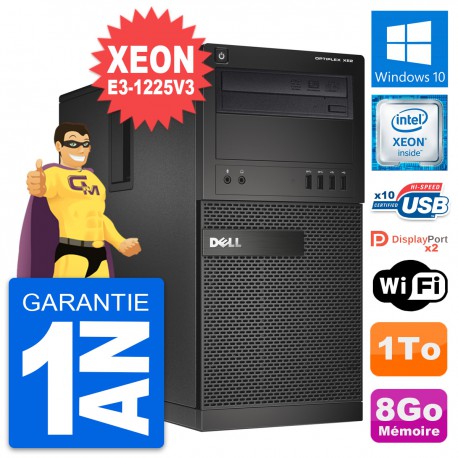 PC Tour Dell OptiPlex XE2 Intel E3-1225V3 RAM 8Go Disque Dur 1To Windows 10 Wifi