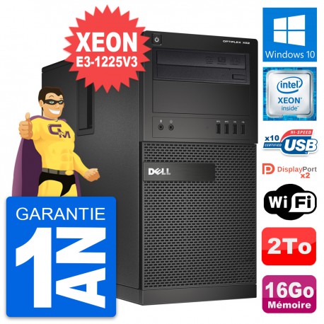 PC Tour Dell OptiPlex XE2 MT Intel E3-1225V3 RAM 16Go Disque 2To Windows 10 Wifi