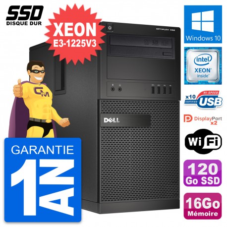 PC Tour Dell OptiPlex XE2 MT Xeon E3-1225 V3 RAM 16Go SSD 120Go Windows 10 Wifi