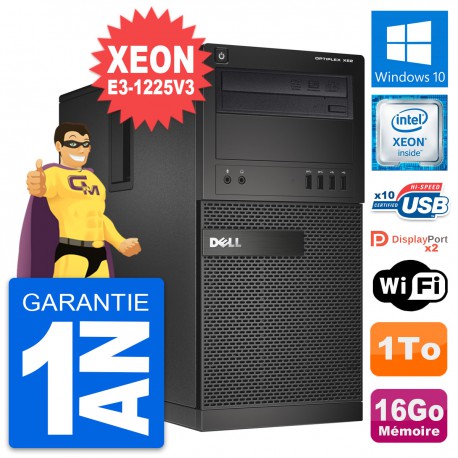 PC Tour Dell OptiPlex XE2 MT Intel E3-1225V3 RAM 16Go Disque 1To Windows 10 Wifi