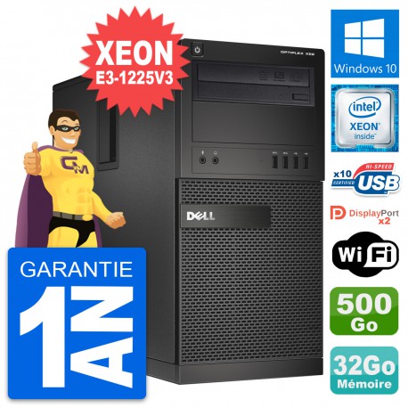 PC Tour Dell OptiPlex XE2 Xeon E3-1225 V3 RAM 32Go Disque 500Go Windows 10 Wifi