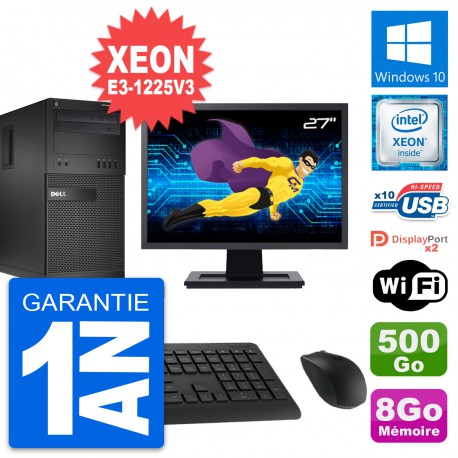 PC Tour Dell XE2 Ecran 27" Xeon E3-1225 V3 RAM 8Go Disque 500Go Windows 10 Wifi
