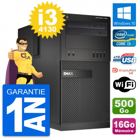 PC Tour Dell OptiPlex XE2 MT Intel i3-4130 RAM 16Go Disque 500Go Windows 10 Wifi