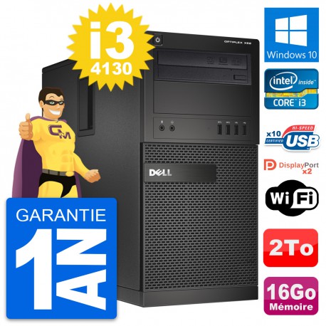 PC Tour Dell OptiPlex XE2 MT Intel i3-4130 RAM 16Go Disque 2To Windows 10 Wifi