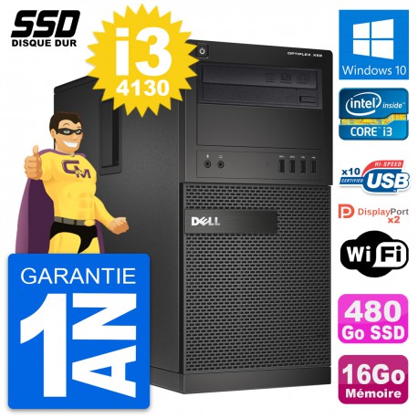 PC Tour Dell OptiPlex XE2 MT Intel i3-4130 RAM 16Go SSD 480Go Windows 10 Wifi