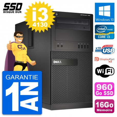 PC Tour Dell OptiPlex XE2 MT Intel i3-4130 RAM 16Go SSD 960Go Windows 10 Wifi