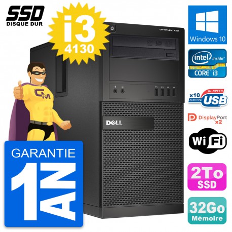 PC Tour Dell OptiPlex XE2 MT Intel Core i3-4130 RAM 32Go SSD 2To Windows 10 Wifi