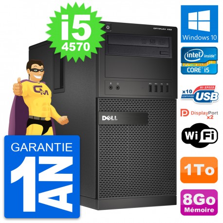 PC Tour Dell OptiPlex XE2 Intel i5-4570 RAM 8Go Disque Dur 1To Windows 10 Wifi