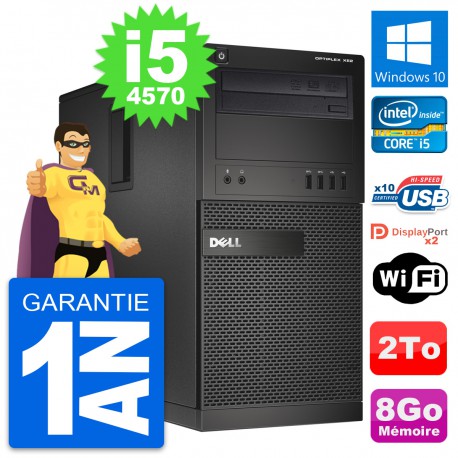 PC Tour Dell OptiPlex XE2 Intel i5-4570 RAM 8Go Disque Dur 2To Windows 10 Wifi