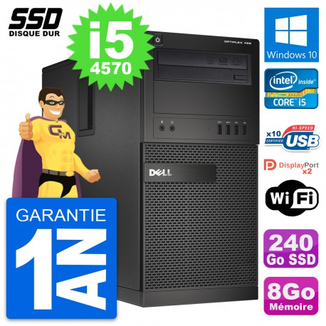 PC Tour Dell OptiPlex XE2 Intel Core i5-4570 RAM 8Go SSD 240Go Windows 10 Wifi