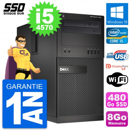 PC Tour Dell OptiPlex XE2 Intel Core i5-4570 RAM 8Go SSD 480Go Windows 10 Wifi