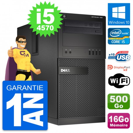 PC Tour Dell OptiPlex XE2 MT Intel i5-4570 RAM 16Go Disque 500Go Windows 10 Wifi