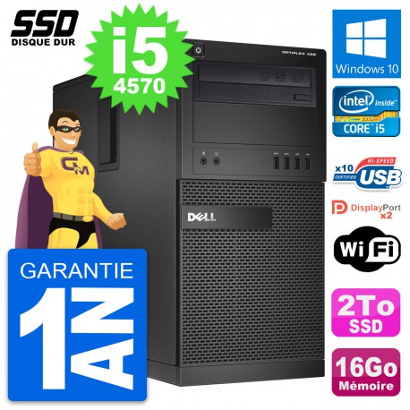 PC Tour Dell OptiPlex XE2 MT Intel Core i5-4570 RAM 16Go SSD 2To Windows 10 Wifi