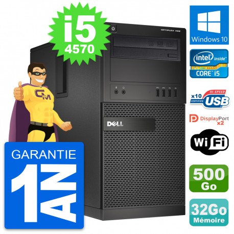 PC Tour Dell OptiPlex XE2 MT Intel i5-4570 RAM 32Go Disque 500Go Windows 10 Wifi