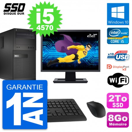 PC Tour Dell XE2 Ecran 22" Intel Core i5-4570 RAM 8Go SSD 2To Windows 10 Wifi