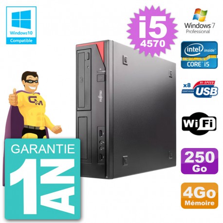 PC Fujitsu Esprimo E520 DT i5-4570 RAM 4Go Disque Dur 250Go Graveur DVD Wifi W7