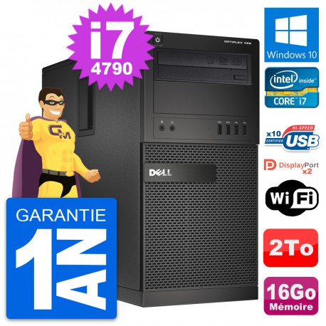 PC Tour Dell OptiPlex XE2 MT Intel i7-4790 RAM 16Go Disque 2To Windows 10 Wifi